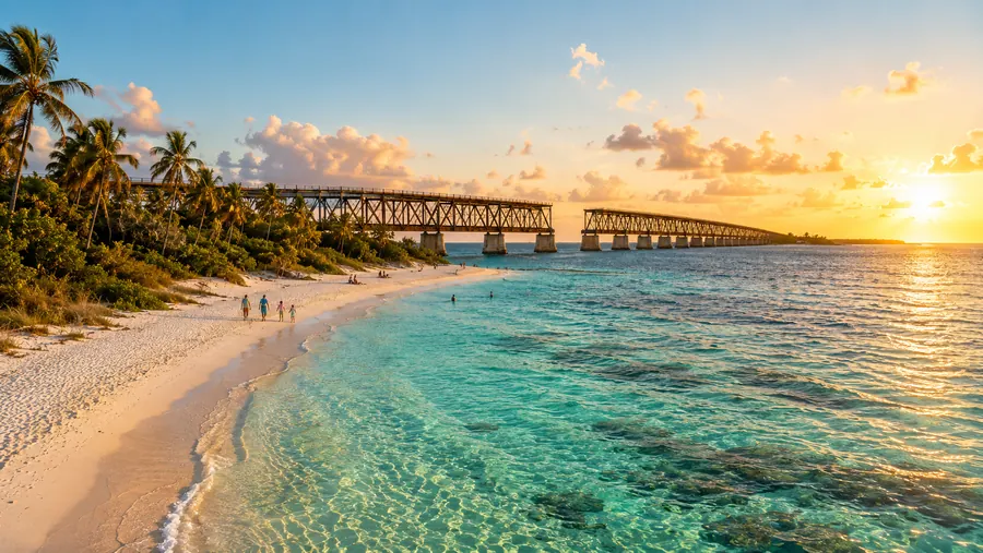 The shoreline and clear shallow water at Bahia Honda State Park.